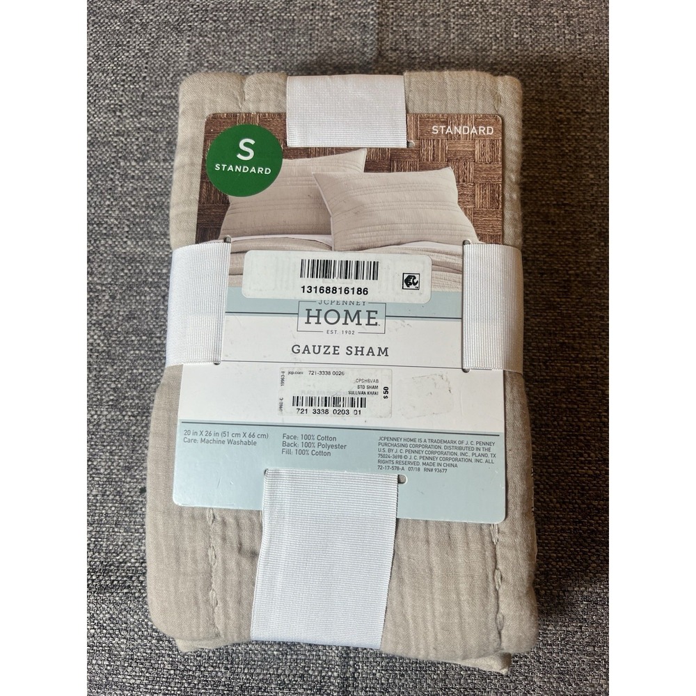 Set Of 1 Emma Shams JCPenney Home‎ Stone Sullivan Khaki Standard  20inx26in
